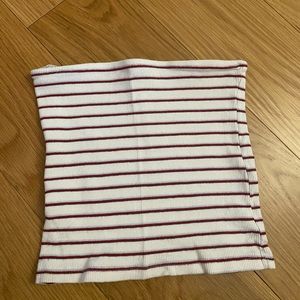 Brandy Melville tube top- white with red and baby blue striping